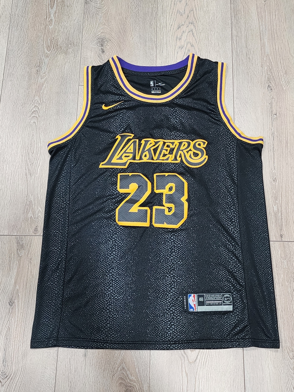 Nike LeBron James Lakers Black Mamba City Edition Swingman Jersey Size 48 M